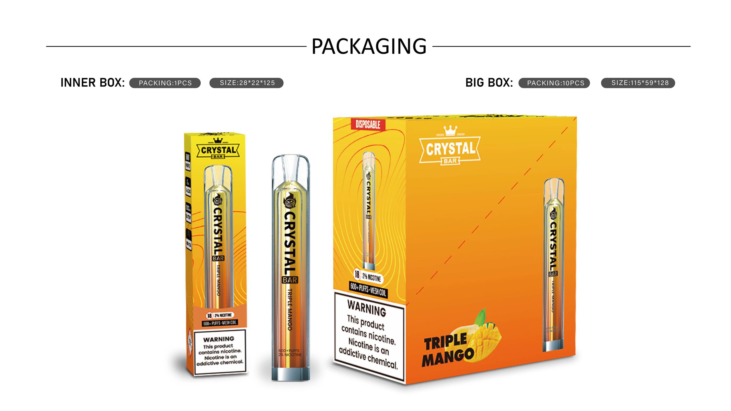 600 puffs crystal vape